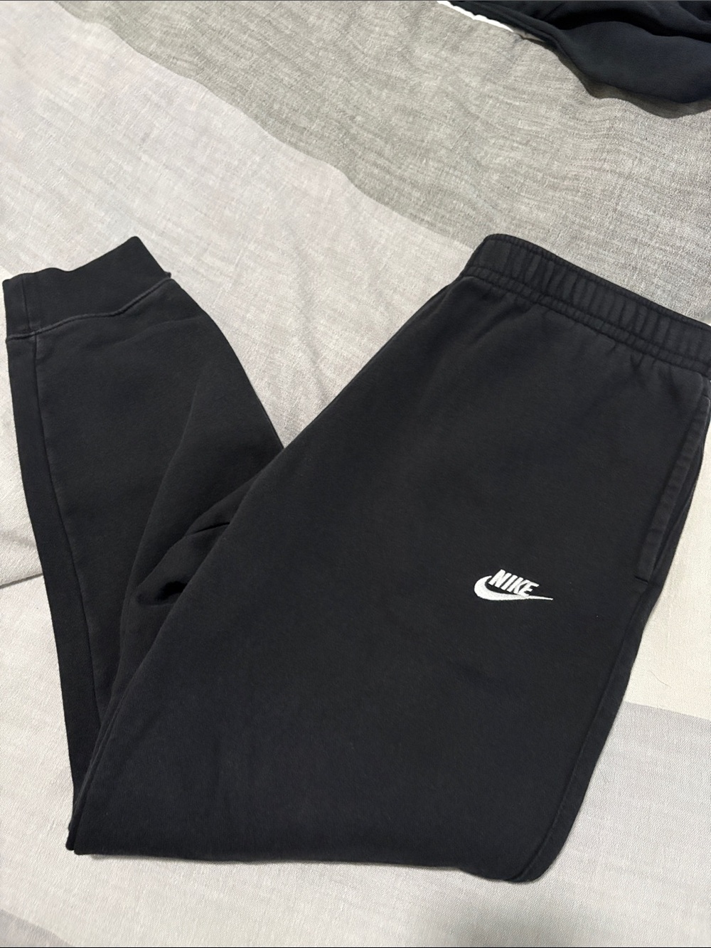 Men’s Nike Black Sweatpants with White Swoosh - SZ L
